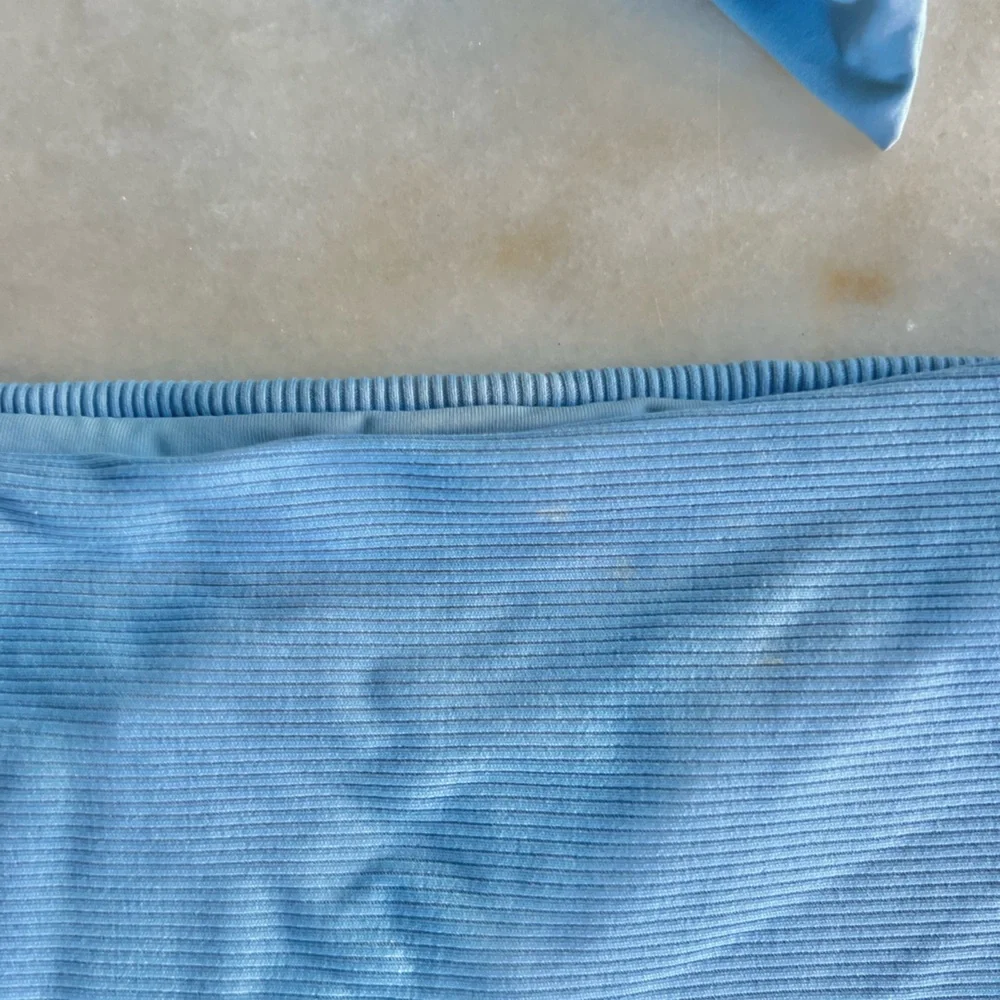 SALE! $12! Sky Blue Bikini Swimsuit Set Triangle Bra Top Full Coverage Bottom - Picture 8 of 10